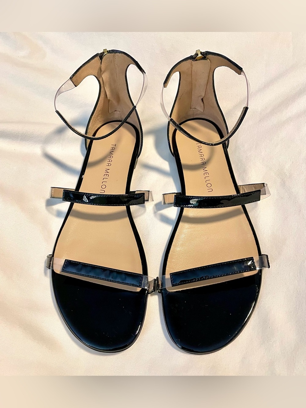 *NWOT* Tamara Mellon Flatline Sandals - Wmns Size 8.5 (EU 38.5) - Black Patent